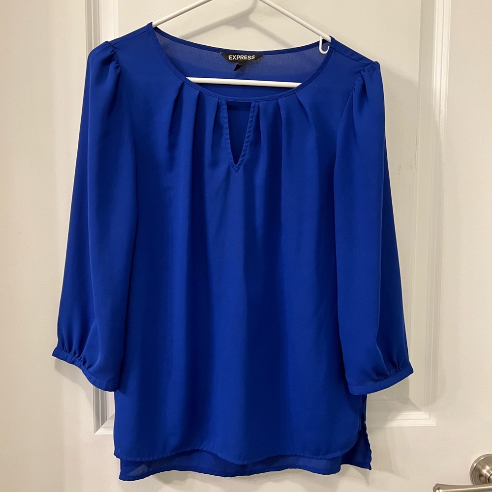 Express Cobalt Blue 3/4 sleeve top